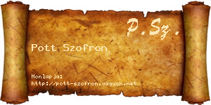 Pott Szofron névjegykártya